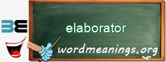 WordMeaning blackboard for elaborator